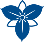 Three pedal, blue flower.